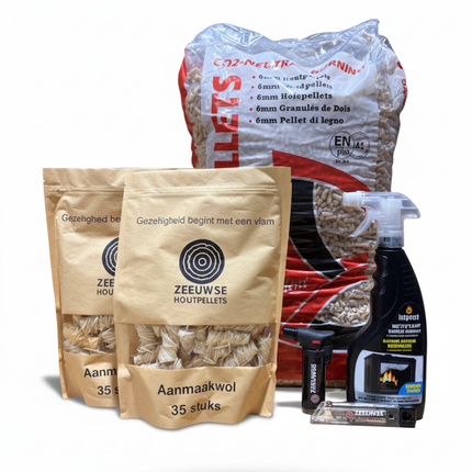 Starterspakket voor buitenhaard - incl aanmaakwol