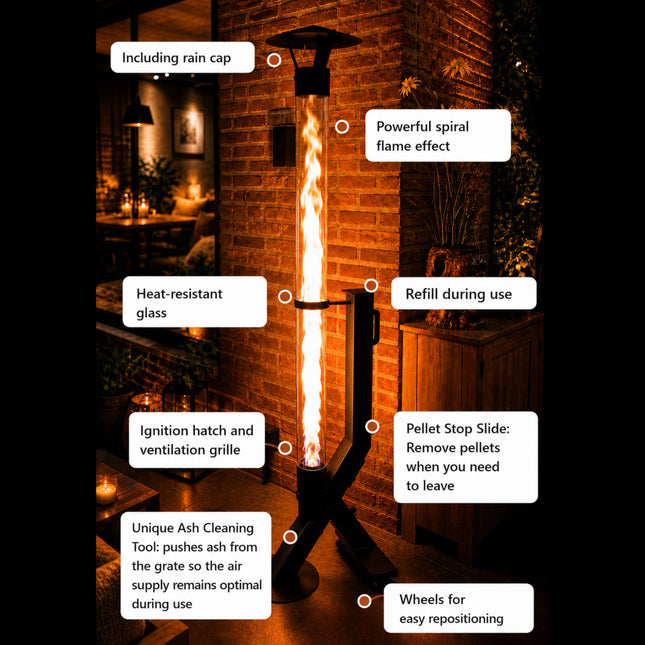 Ignira 2.0 Pellet Buitenhaard – 5 kW | Rookarm & Zonder Gas of Elektriciteit
